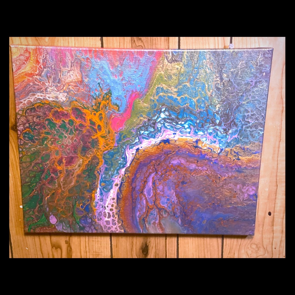 Acrylic pour painting 16x20